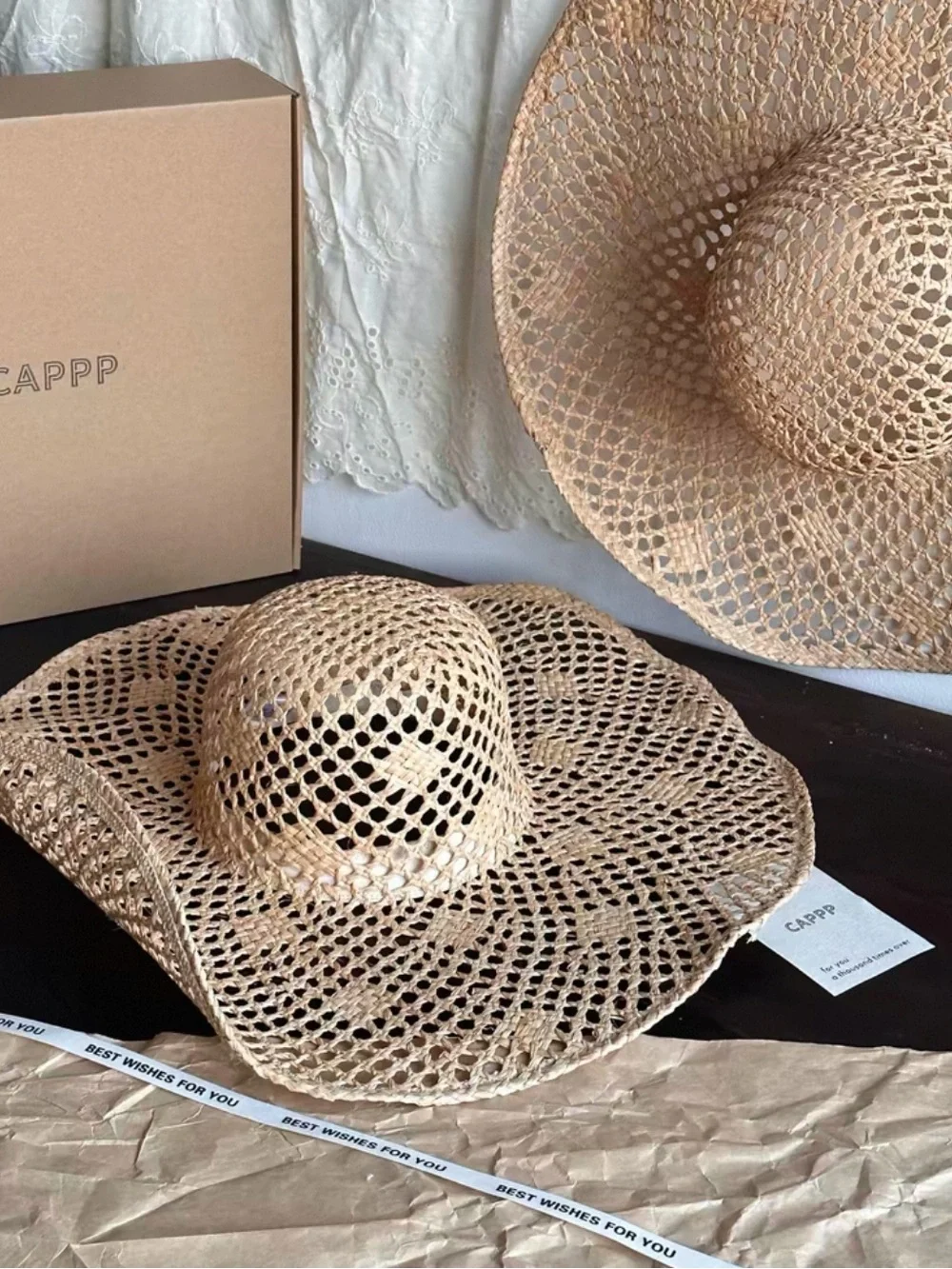 Straw Wide-Brim Sun Hat - Natural